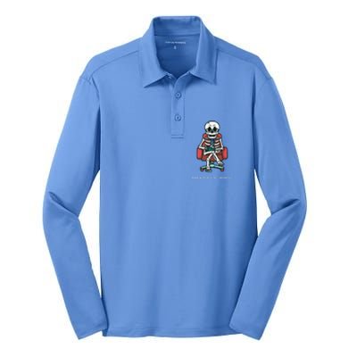 The Mandatory Funday Dark Humor Is My Therapist Silk Touch Performance Long Sleeve Polo