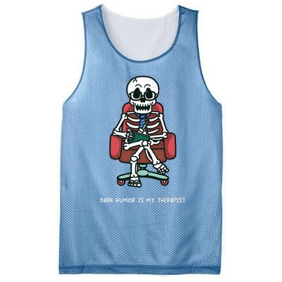 The Mandatory Funday Dark Humor Is My Therapist Mesh Reversible Basketball Jersey Tank