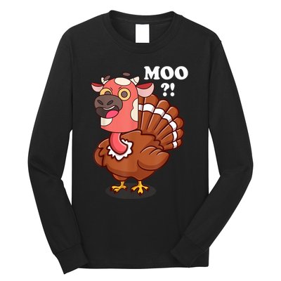 Turkey Moo Funny Thanksgiving Long Sleeve Shirt