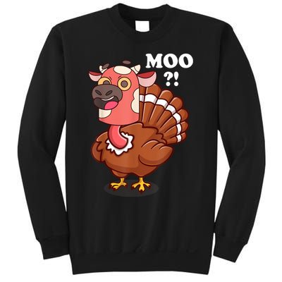 Turkey Moo Funny Thanksgiving Sweatshirt