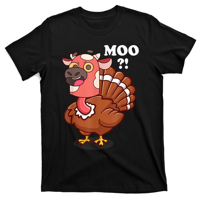 Turkey Moo Funny Thanksgiving T-Shirt