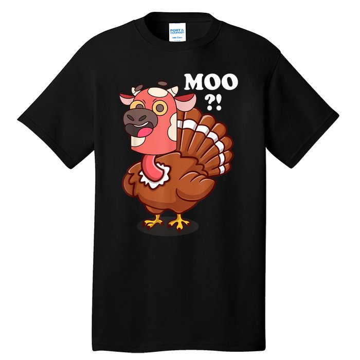 Turkey Moo Funny Thanksgiving Tall T-Shirt