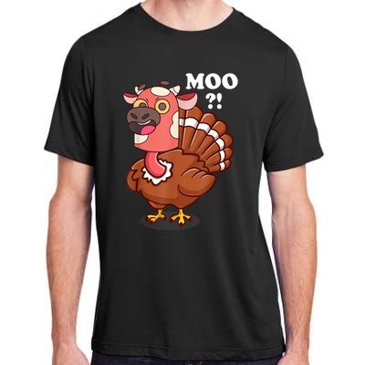 Turkey Moo Funny Thanksgiving Adult ChromaSoft Performance T-Shirt