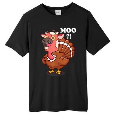 Turkey Moo Funny Thanksgiving Tall Fusion ChromaSoft Performance T-Shirt