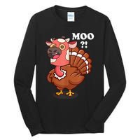 Turkey Moo Funny Thanksgiving Tall Long Sleeve T-Shirt