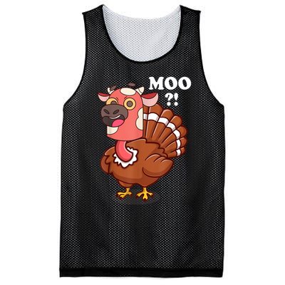 Turkey Moo Funny Thanksgiving Mesh Reversible Basketball Jersey Tank