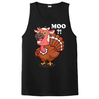 Turkey Moo Funny Thanksgiving PosiCharge Competitor Tank