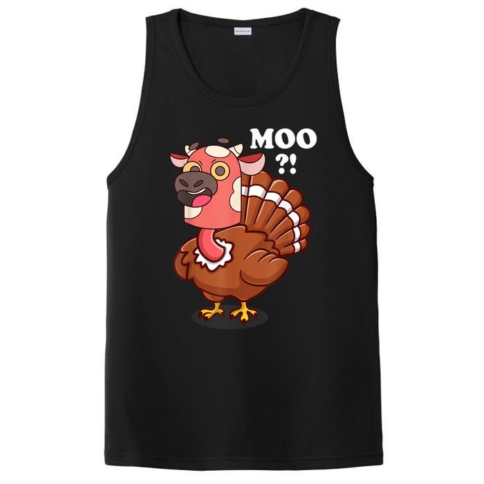 Turkey Moo Funny Thanksgiving PosiCharge Competitor Tank