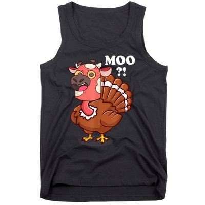 Turkey Moo Funny Thanksgiving Tank Top