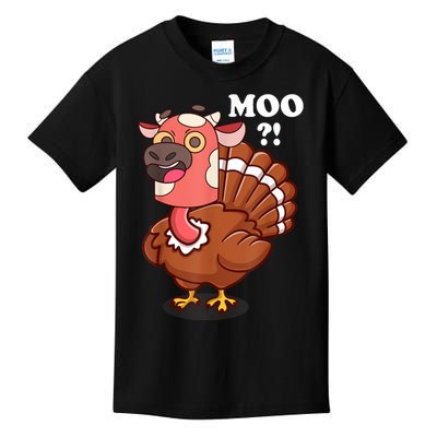 Turkey Moo Funny Thanksgiving Kids T-Shirt