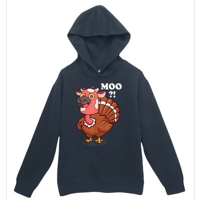 Turkey Moo Funny Thanksgiving Urban Pullover Hoodie