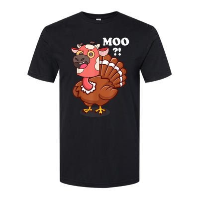 Turkey Moo Funny Thanksgiving Softstyle CVC T-Shirt