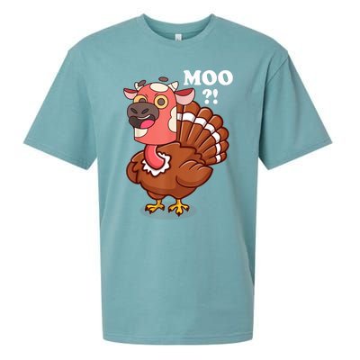 Turkey Moo Funny Thanksgiving Sueded Cloud Jersey T-Shirt