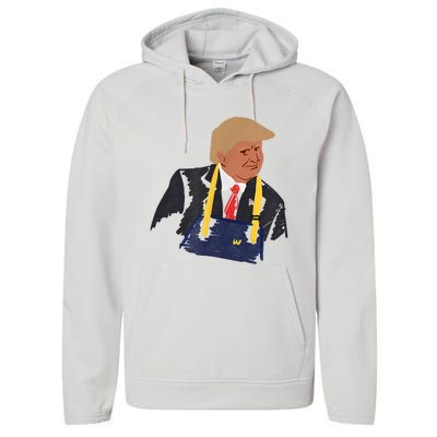 Trump Making Fries 2024 Performance Fleece Hoodie