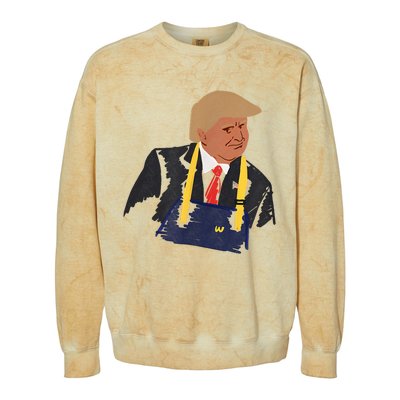 Trump Making Fries 2024 Colorblast Crewneck Sweatshirt