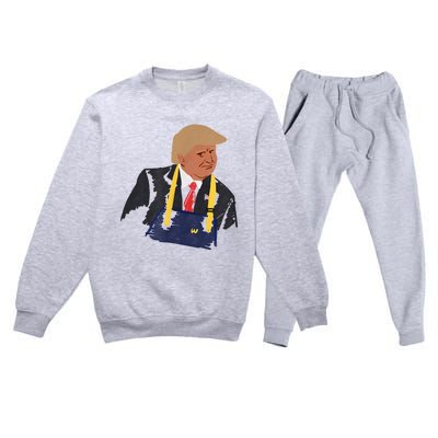 Trump Making Fries 2024 Premium Crewneck Sweatsuit Set