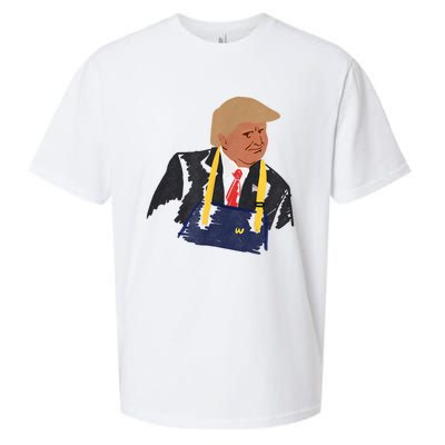 Trump Making Fries 2024 Sueded Cloud Jersey T-Shirt