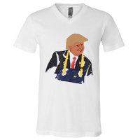 Trump Making Fries 2024 V-Neck T-Shirt