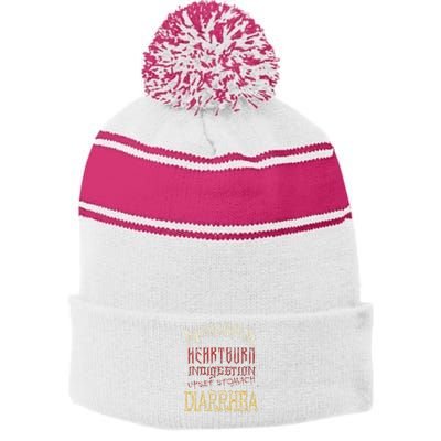 Thrash Metal Funny Heavy Nausea Heartburn Concert Stripe Pom Pom Beanie