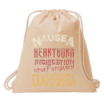 Thrash Metal Funny Heavy Nausea Heartburn Concert Drawstring Bag