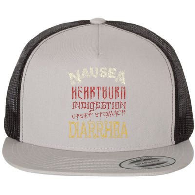 Thrash Metal Funny Heavy Nausea Heartburn Concert Flat Bill Trucker Hat