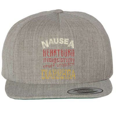 Thrash Metal Funny Heavy Nausea Heartburn Concert Wool Snapback Cap