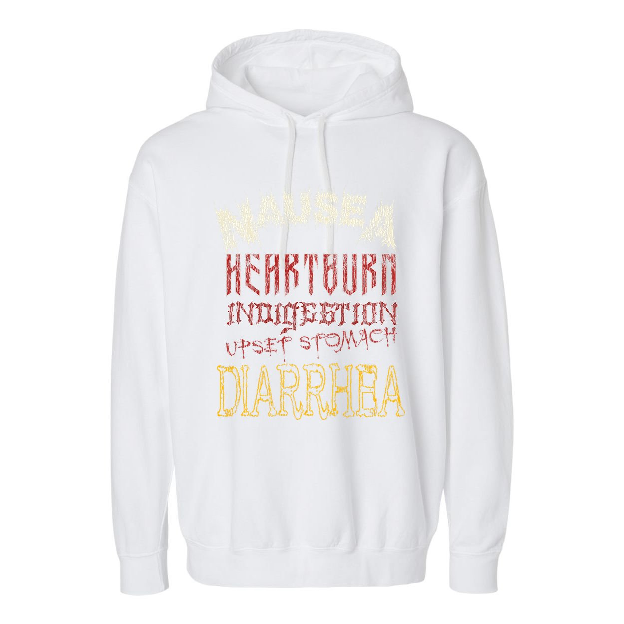 Thrash Metal Funny Heavy Nausea Heartburn Concert Garment-Dyed Fleece Hoodie