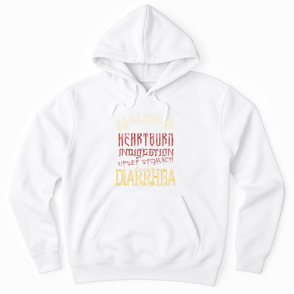 Thrash Metal Funny Heavy Nausea Heartburn Concert Hoodie
