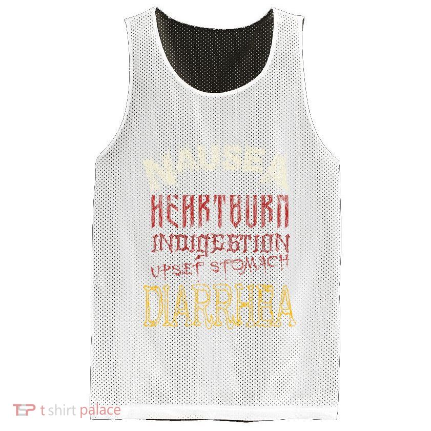 Thrash Metal Funny Heavy Nausea Heartburn Concert Mesh Reversible Basketball Jersey Tank