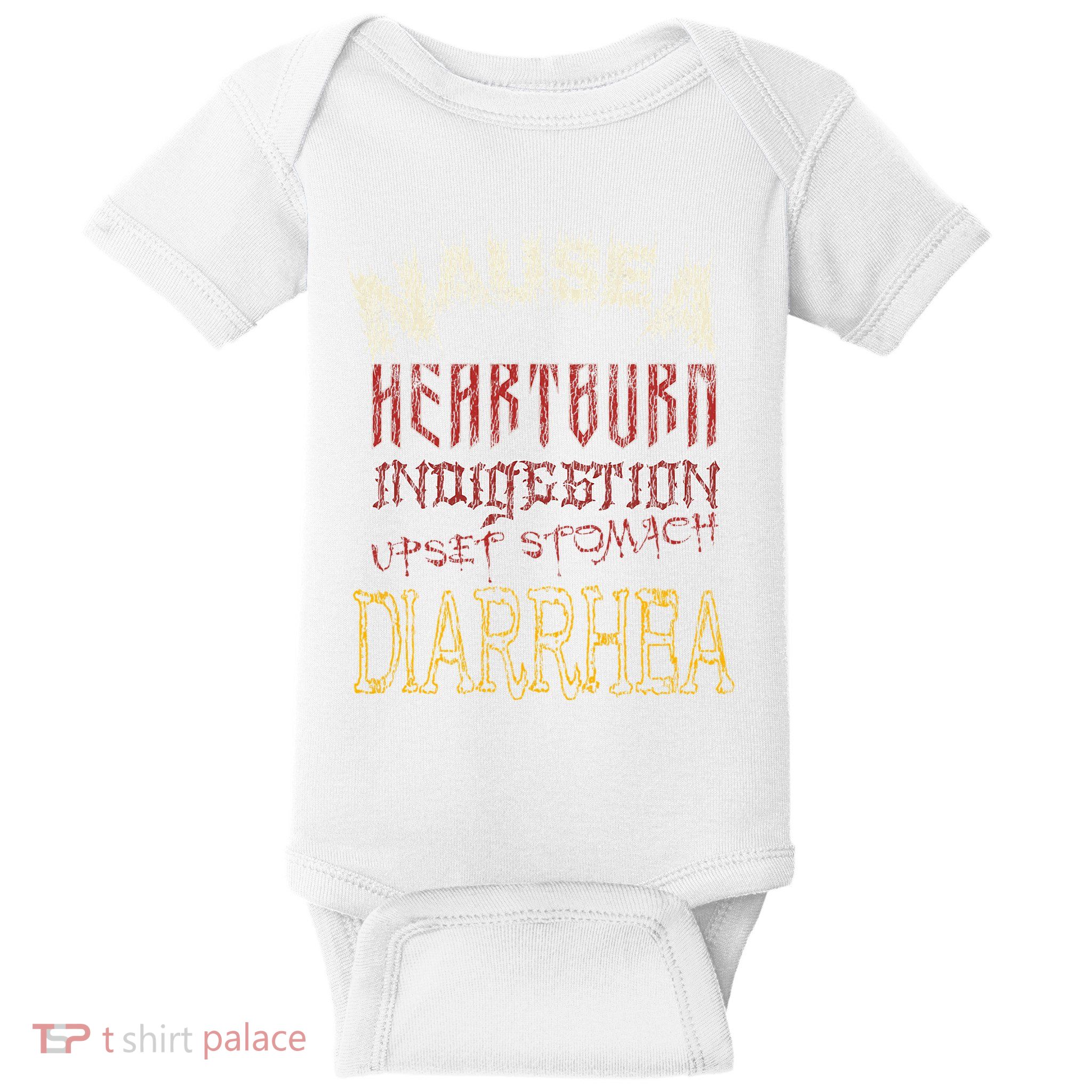 Thrash Metal Funny Heavy Nausea Heartburn Concert Baby Bodysuit