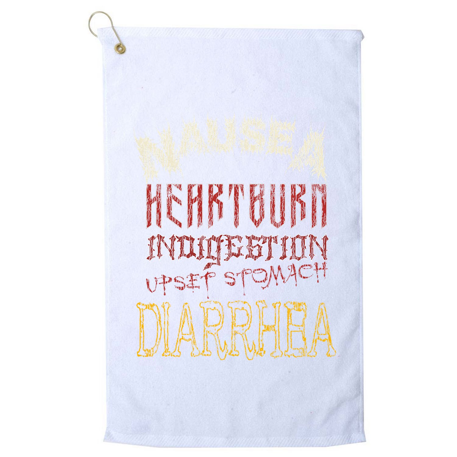 Thrash Metal Funny Heavy Nausea Heartburn Concert Golf Towel