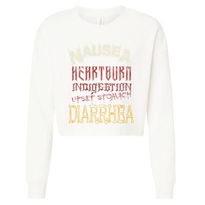 Thrash Metal Funny Heavy Nausea Heartburn Concert Cropped Pullover Crew