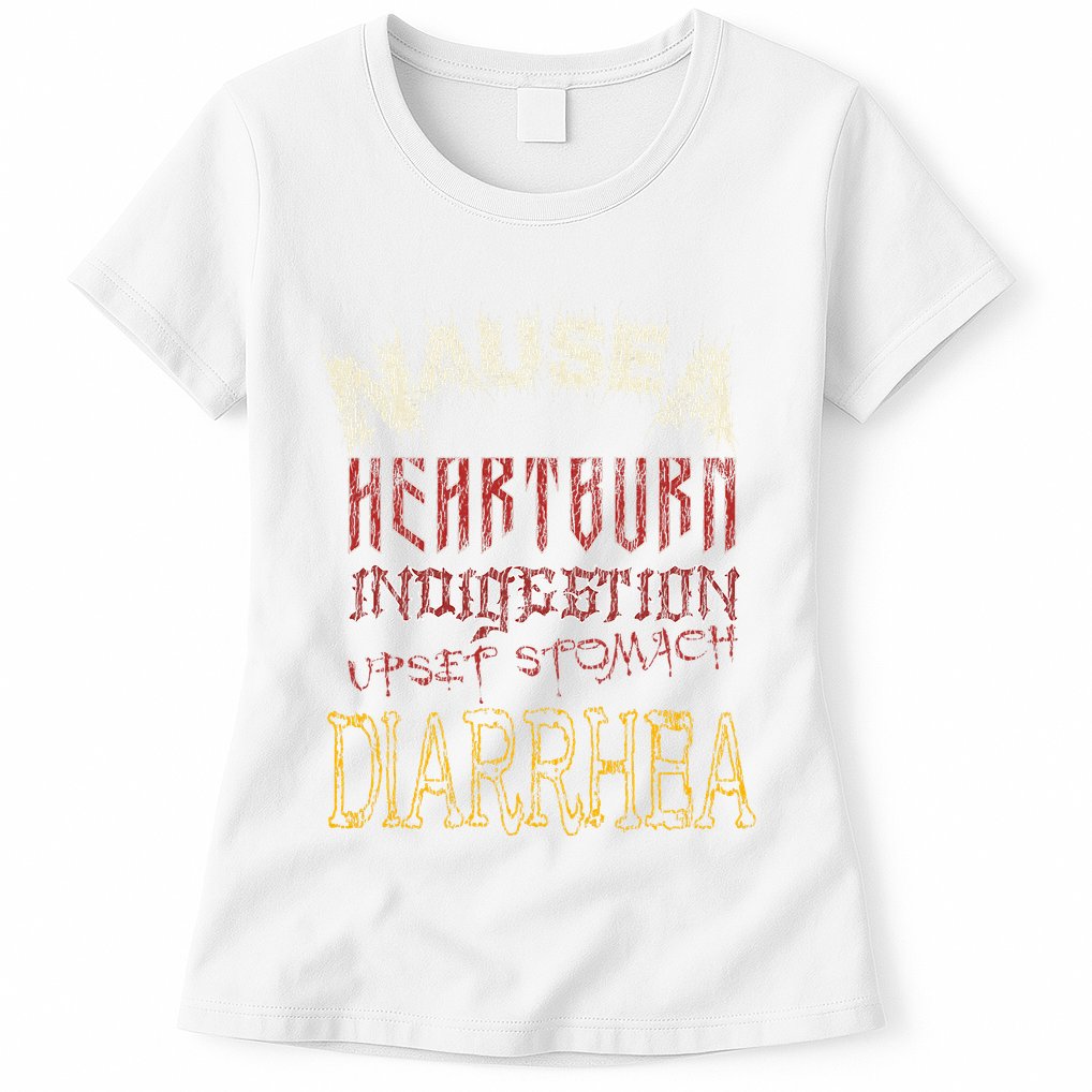 Thrash Metal Funny Heavy Nausea Heartburn Concert Womens T-Shirt