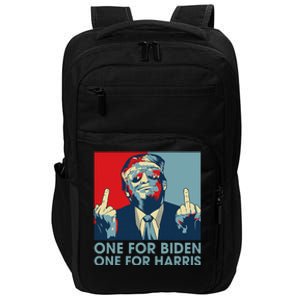 Trump Middle Finger To Biden Harris American Flag Impact Tech Backpack