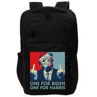 Trump Middle Finger To Biden Harris American Flag Impact Tech Backpack