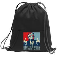 Trump Middle Finger To Biden Harris American Flag Sweatshirt Cinch Pack Bag