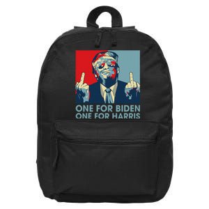 Trump Middle Finger To Biden Harris American Flag 16 in Basic Backpack