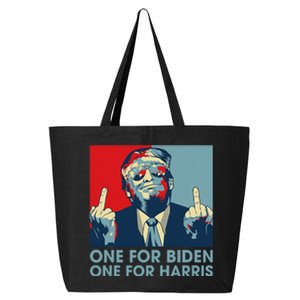 Trump Middle Finger To Biden Harris American Flag 25L Jumbo Tote