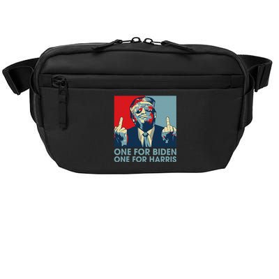 Trump Middle Finger To Biden Harris American Flag Crossbody Pack