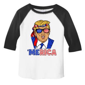 Trump 'Merica Funny Trump Patriot Funny 4th Of July Cool Gift Toddler Fine Jersey T-Shirt