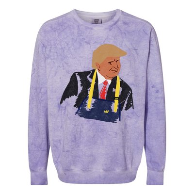 Trump Making Fries 2024 Colorblast Crewneck Sweatshirt