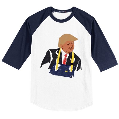 Trump Making Fries 2024 Baseball Sleeve Shirt