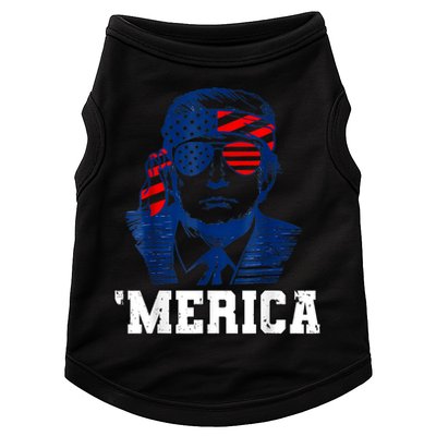 Trump Merica Funny Trump 4th Of July 2024 Sunglasses Us Flag Gift Doggie Tank