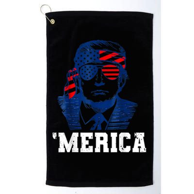 Trump Merica Funny Trump 4th Of July 2024 Sunglasses Us Flag Gift Golf Towel