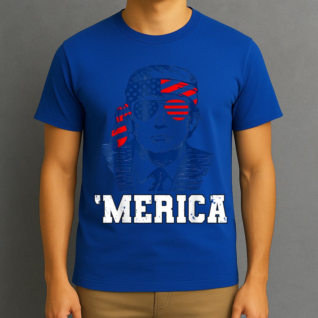 Trump Merica Funny Trump 4th Of July 2024 Sunglasses Us Flag Gift T-Shirt