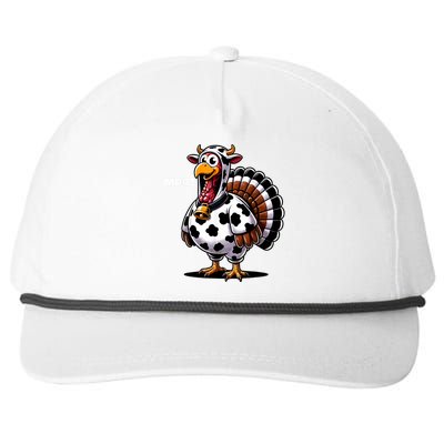 Turkey Moo Funny Thanksgiving Snapback Five-Panel Rope Hat