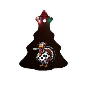 Turkey Moo Funny Thanksgiving Ceramic Tree Ornament