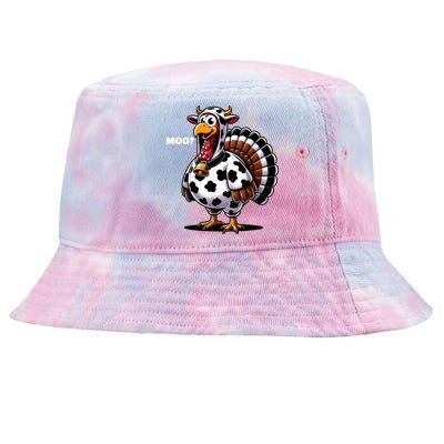 Turkey Moo Funny Thanksgiving Tie-Dyed Bucket Hat