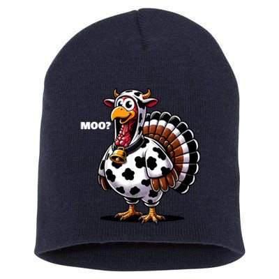 Turkey Moo Funny Thanksgiving Short Acrylic Beanie