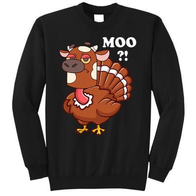 Turkey Moo Funny Thanksgiving Sweatshirt